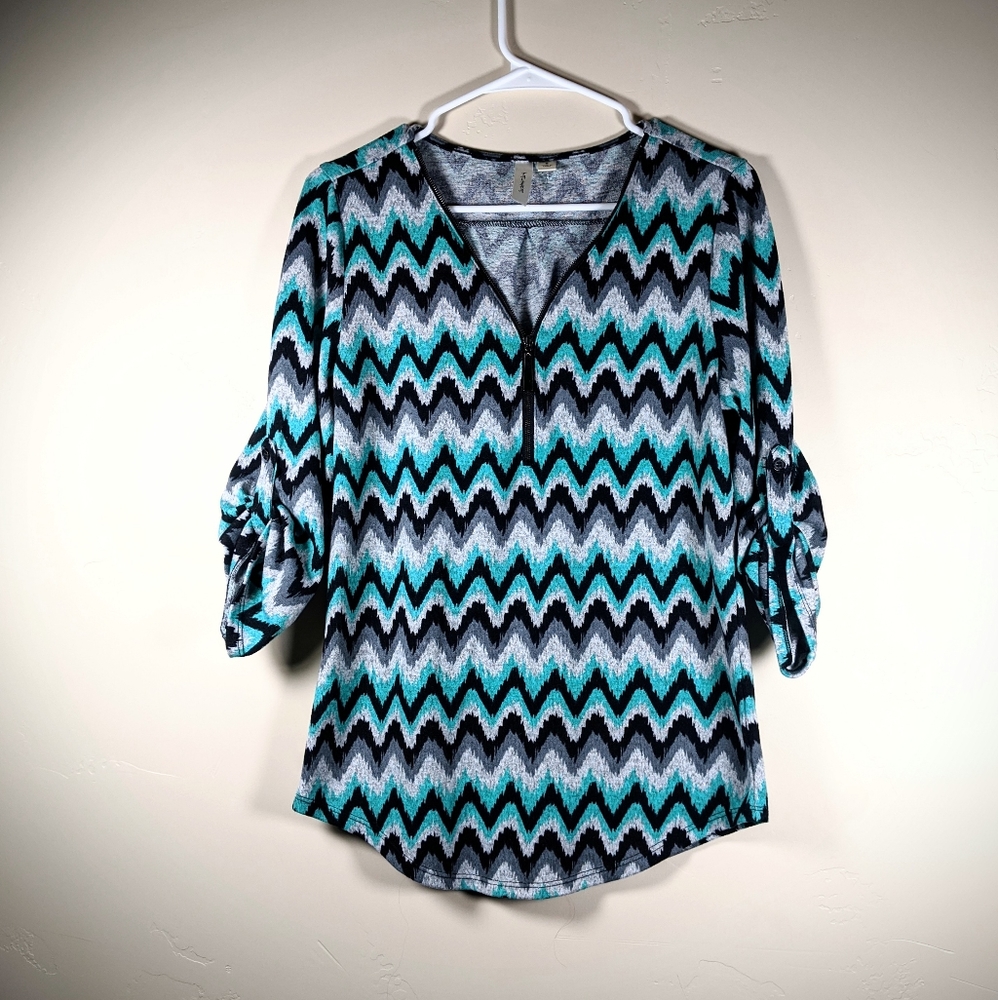 Chevron 3/4 Sleeve Dressy Top P